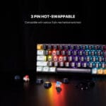 Fantech MK874 V2 Atom 63 Mechanical Gaming Keyboard – Hot-Swappable 3-Pin Red Switch, Sky Blue - Image 5